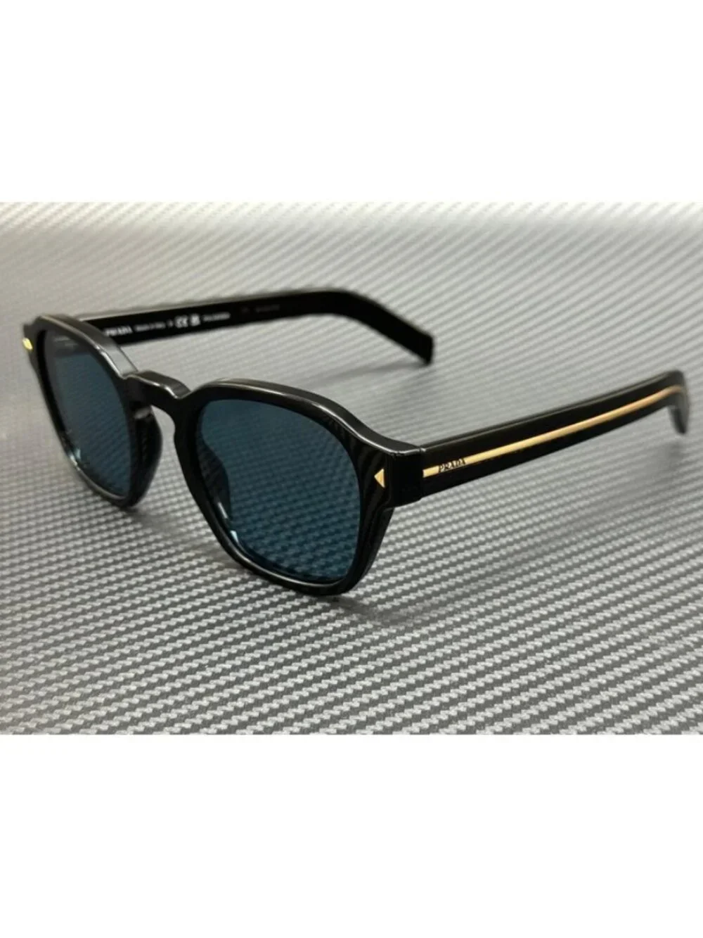 New PRADA Men Black Sunglasses 52-24-150